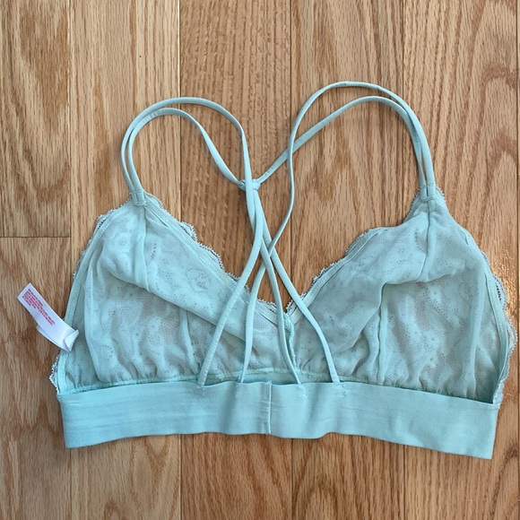 Lacy bralette - light teal/sea foam green - size L - Picture 2 of 4